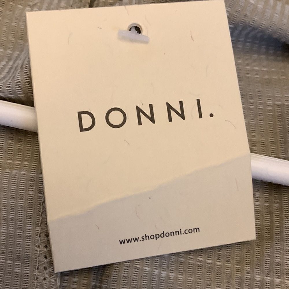 DONNI sage white striped front pocket long open cardigan Size OSFA Plus NWT - Picture 3 of 9